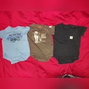 Carhartt onesies 3mo, set of 3